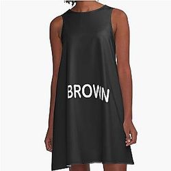 Name Brown A Line Dress