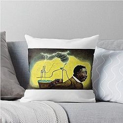 Muddy Waters Invents Electricity Throw Pillow