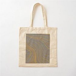 Ribbons of Muddy Water Brown and Gold Rod - Abstract Cotton Tote Bag