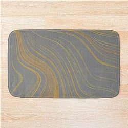 Ribbons of Muddy Waters Brown and Golden Rod abstract Bath Mat