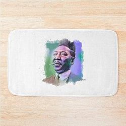 Muddy Waters - Famous Musician Portraits Blue Bath Mat