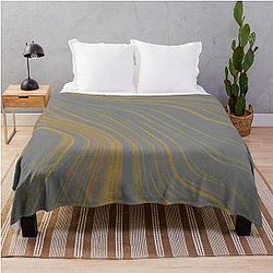 Ribbons of Muddy Waters Brown Golden Rod - Abstract Throw Blanket