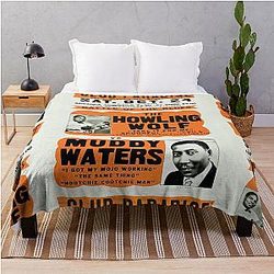 Muddy Waters Blues Throw Blanket
