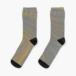 Ribbons of Muddy Waters and Golden Rod - abstract Socks