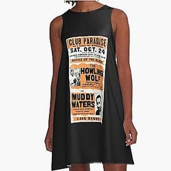 Muddy Waters vs Howling Wolf vintage jazz concert A-Line Dress