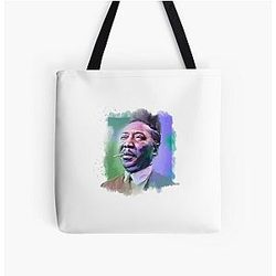 Muddy Waters - Famous Musician Portraits Green Over Print Tote Bag