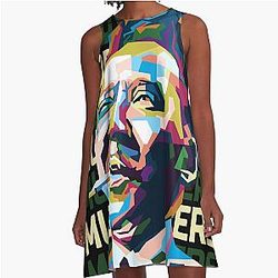 Abstract Muddy Waters WPAP A-Line Dress