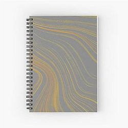 Ribbons of Muddy Waters Brown and Goldenrod - Abstract Spiral Notebook
