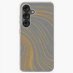 Rivers of Muddy Water Brown and Goldenrod abstract Samsung Galaxy Soft Case