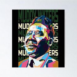 Abstract Muddy Waters Poster in WPAP