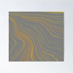 Ribbons of Muddy Waters Brown and Goldenroad - abstract Poster