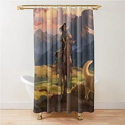Mulan Digital Painting Ancient Chinese Women Wall Art Shower Curtain
