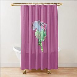 Watercolor Silhouette Garden Shower Curtain