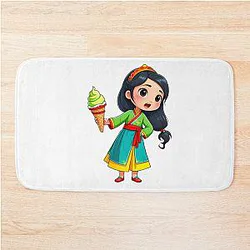 Mulan Eating an Ice Cream Cone Bath Mat
