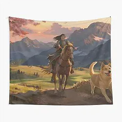 Mulan Digital Painting Ancient Chinese Woman Wall Art Tapestry