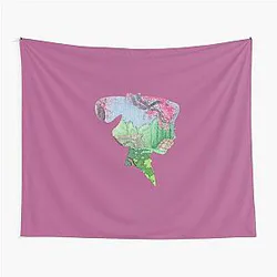Watercolor Silhouette Mulan Garden Tapestry