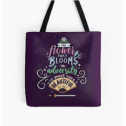 The Flower that Blooms in Adversity Mulan Quote Tote Bag
