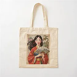 Hua Mulan Voynich manuscript Collage Cotton Tote Bag
