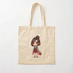 Chibi Modern Mulan Cotton Tote Bag