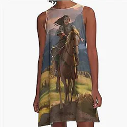 Mulan Ancient Chinese Women A-Line Dress Wall Art