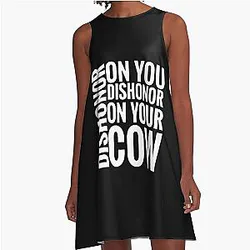 Dishonor on Your Cow in White Mulan A-Line Dress