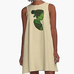 Watercolor Silhouette A-Line Dress