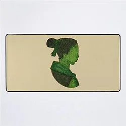 Watercolor Silhouette Mulan Desk Mat