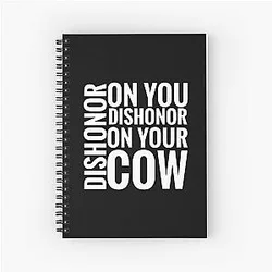 Dishonor On Your Cow in White Mulan Notebook
