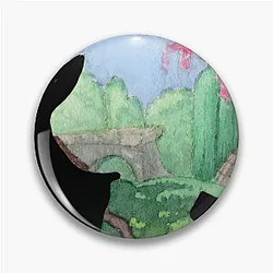 Watercolor Silhouette Mulan Classic Pin