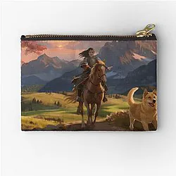 Mulan Digital Painting Ancient Chinese Women's Wall Art Zipper Pouch