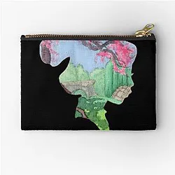 Watercolor Silhouette Mulan Garden Classic Zipper Pouch