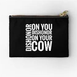 Dishonor on Your Cow in White - Mulan Zipper Pouch
