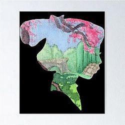 Watercolor Silhouette Mulan Garden Classic Poster