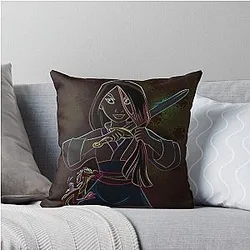 Mulan and Mushu - Chinese Legend Throw Pillow