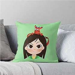 Mulan and Mushu Throw Pillow