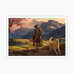 Mulan Digital Painting Ancient Chinese Women Wall Art Sticker