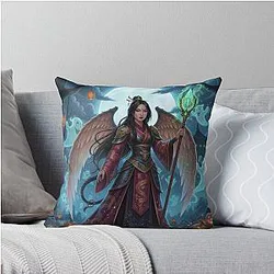 Mulan as a Demon Throw Pillow