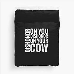 Dishonor on Your Cow in White - Mulan Duvet Cover