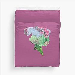 Watercolor Mulan Garden Duvet Cover