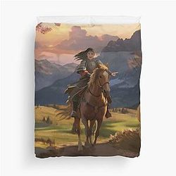 Mulan Digital Painting Ancient Chinese Wall Art Duvet Cover