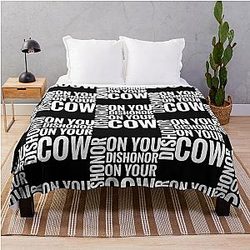 Dishonor on Your Cow in White Mulan Throw Blanket
