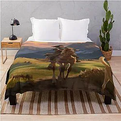 Mulan Digital Painting Ancient Chinese Wall Art Throw Blanket