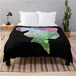 Watercolor Silhouette Mulan Garden Throw Blanket
