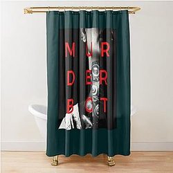 Murderbot Loves Shower Curtain
