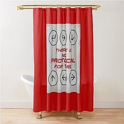 Murderbot - No Protocol Grey Shower Curtain