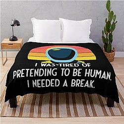 Murderbot Diaries SecUnit is Tired of Pretending to be Human Throw Blanket