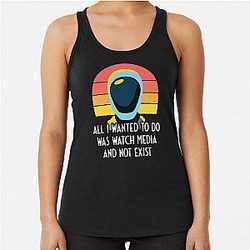 Murderbot Diaries Sec Unit Wants to Watch Media and Not Exist Racerback Tank Top