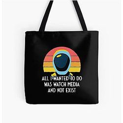 Murderbot Diaries: SecUnit Wants to Watch Media Not Exist All Over Print Tote Bag