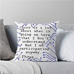 Three Helping Murderbot Diaries Throw Pillow