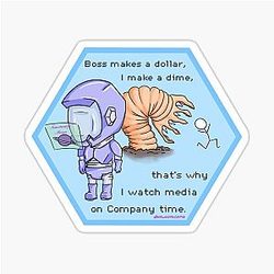 Murderbot Diaries - I Watch on Company Time Sticker